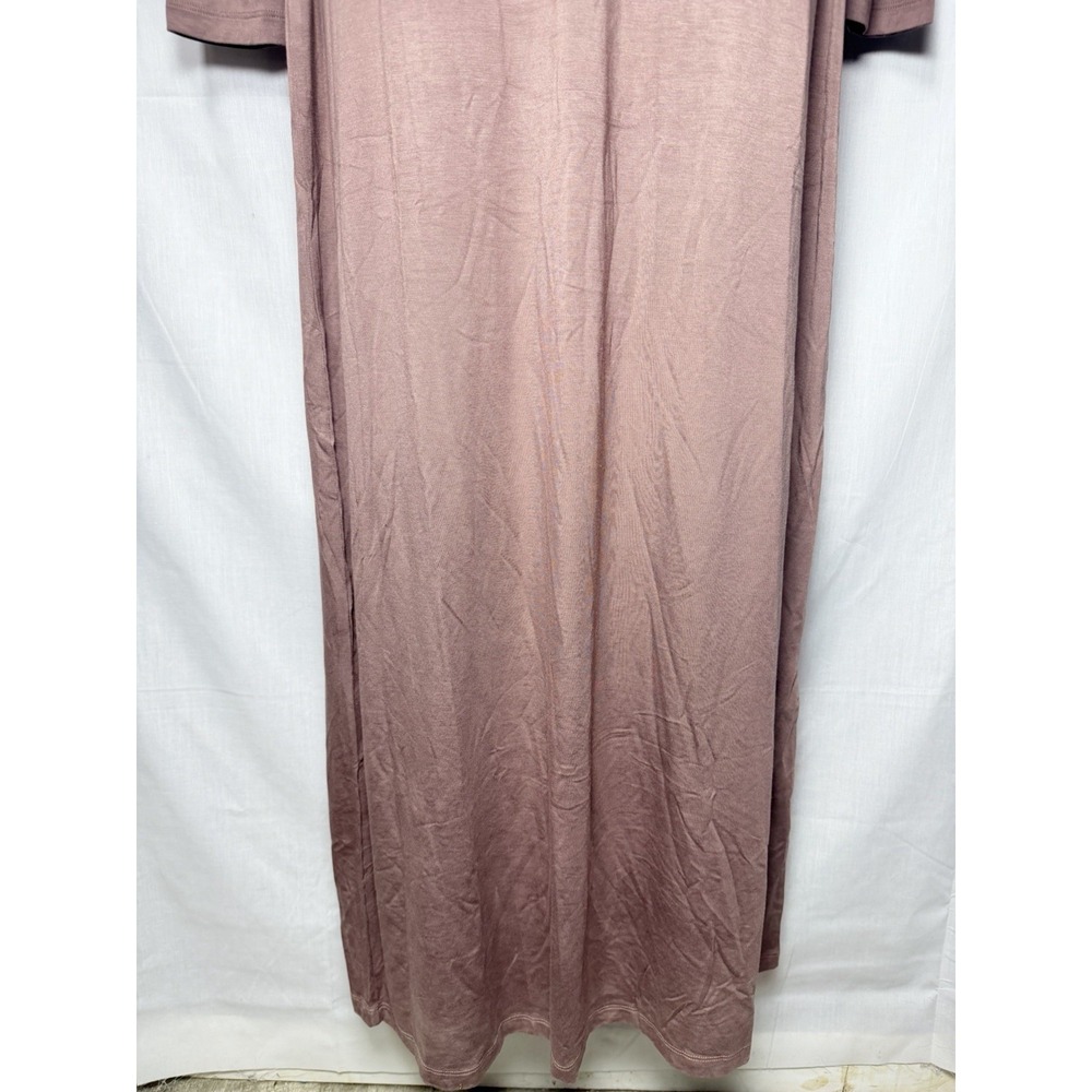 Veiled New York Essential Bamboo Jersey Maxi Dress Deep Taupe S 56" Tie Back - Picture 8 of 15